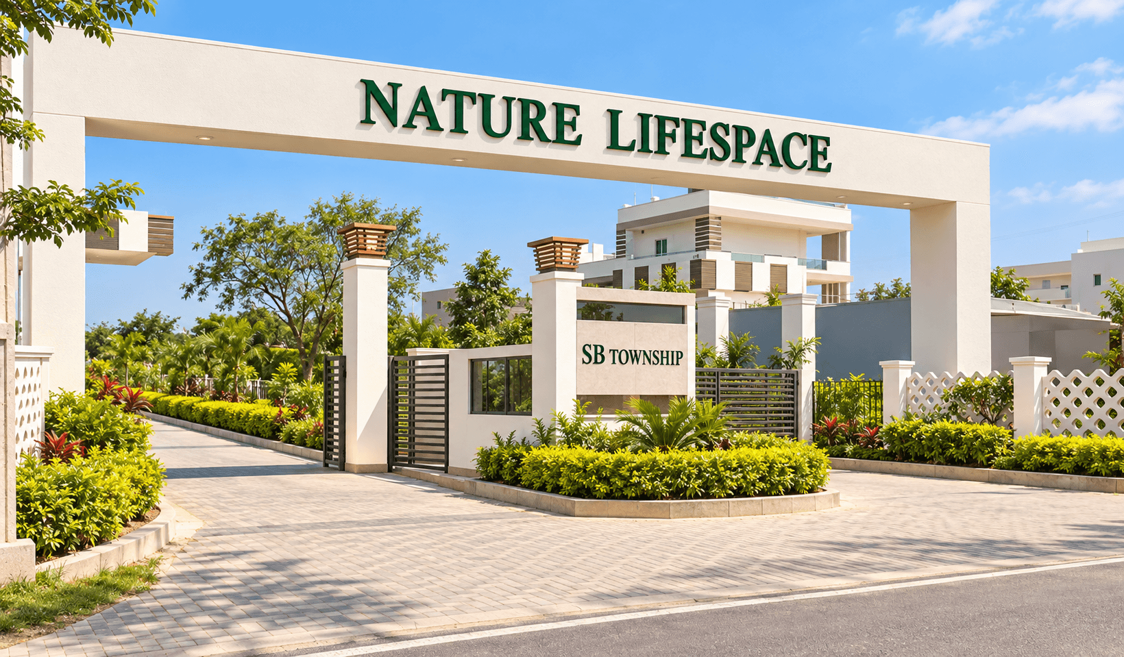 Entrance arch at SB Township