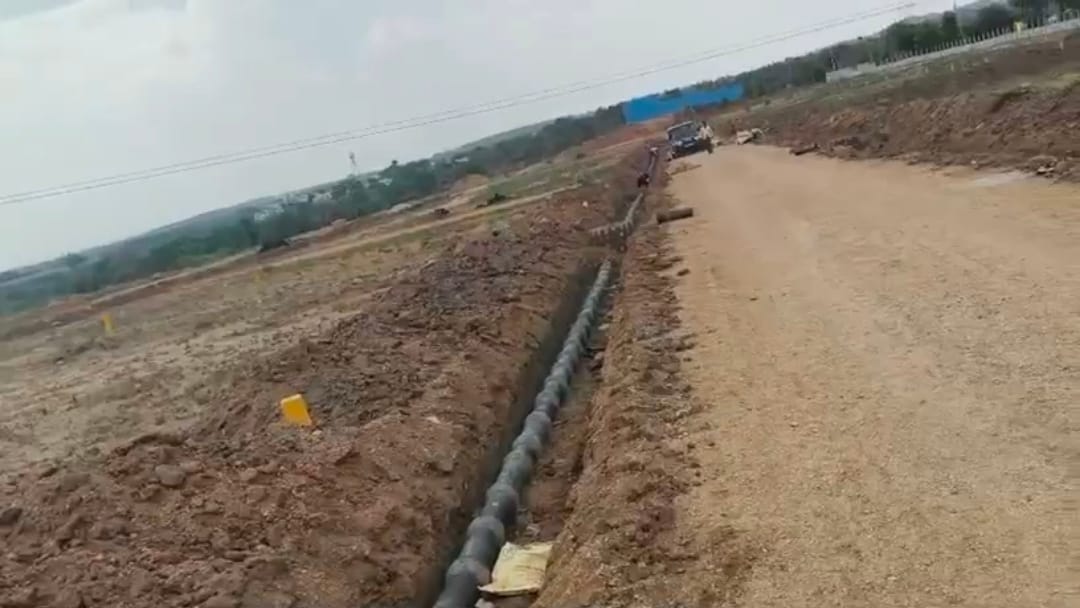 Drainage works at the project